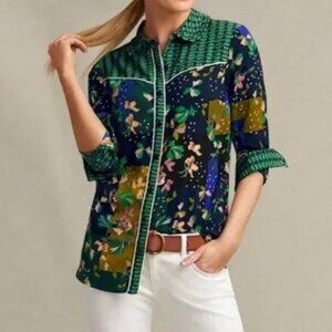 Cabi Floral Mixed Print Shirt m